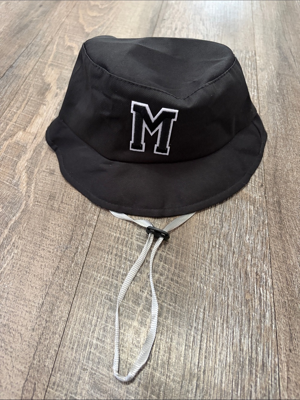 Black Bucket Hat with Embroidered 'M'